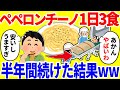 ペペロンチーノを1日3食食べ続ける生活を半年間続けた結果がやばいww