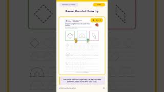 Preschool Math Worksheets: Shape Tracing Pause-and-Try