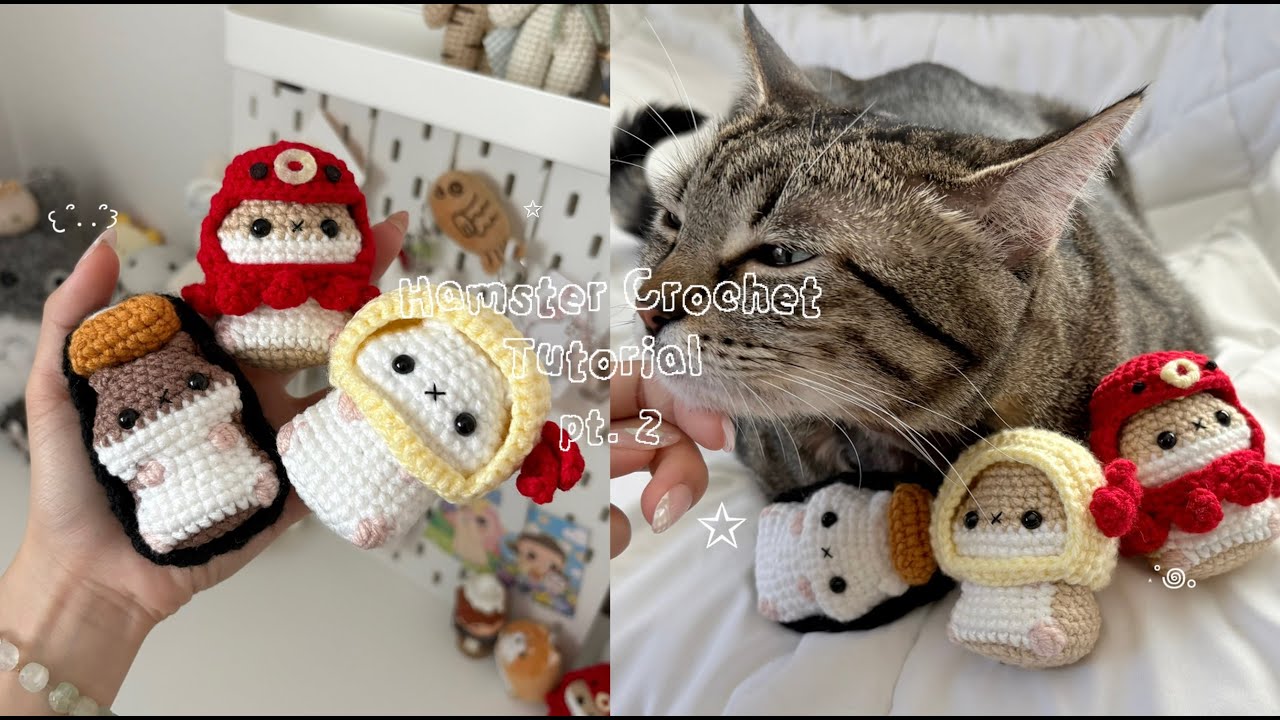 How to Crochet Hamster Hats | 𓆜⋆˚࿔ pt. 2 | amigurumi low-sew