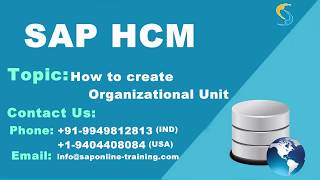 How to create Organizational Unit | SAP HR/HCM Organizational Unit | SAP HCM training +919533837156