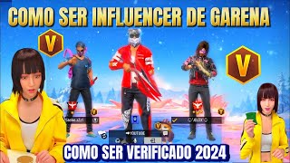 como ser influencer de garena en free fire 2024