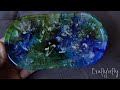 Resin and alcohol ink tray  earth vibes  resin petri dish