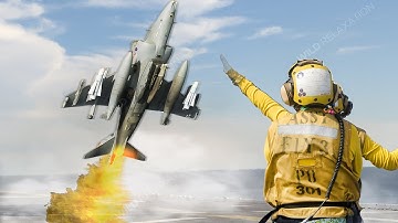 Astonishing! AV-8B Harrier II Insane Jump on Aircraft Carrier