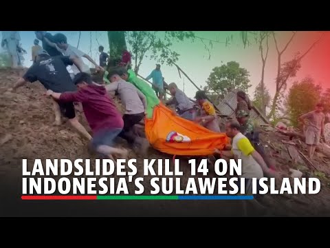 Landslides kill 14 on Indonesia's Sulawesi island