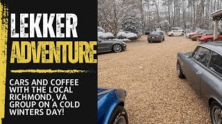 Snowy Cars Coffee Richmond VA Cold Weather Car Meet at Portico Goochland