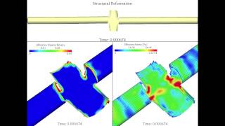 Detonation in an aluminum pipe (fluid-structure interaction with fracture)