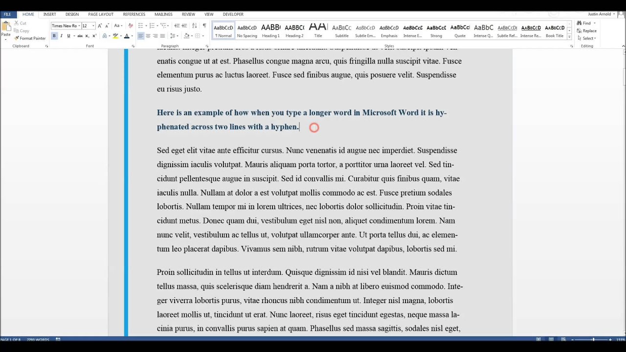 How To Turn Hyphenation On Or Off In Microsoft Word