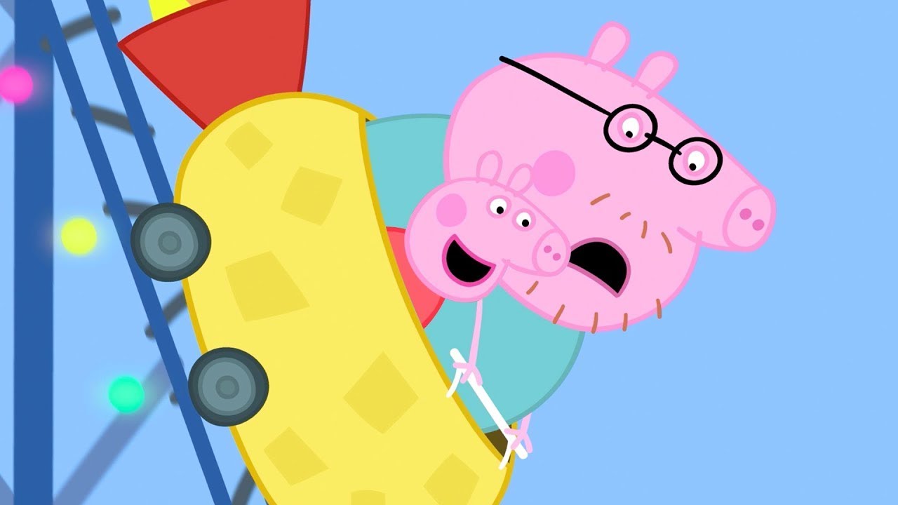 Peppa Pig Rides A Roller Coaster With Daddy Pig | Kids TV And Stories ...