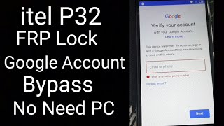 itel P32 Frp Lock | Google Account Bypass.Without Computer. 1000% Working.