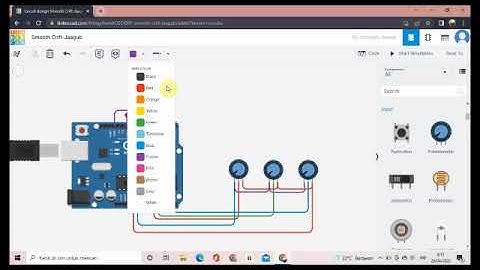 belajar arduino di tinkercad-Mengakses Led RGB Via Potensiometer