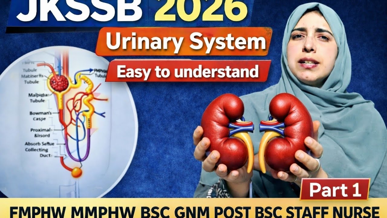 Urinary System Part 1 | Most Important for JKSSB & Nursing Exams | New ...