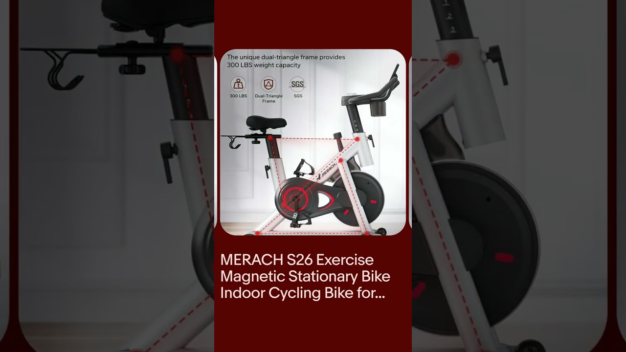 MERACH S26 Exercise Magnetic Stationary Bike Indoor Cycling Bike for Weight Loss