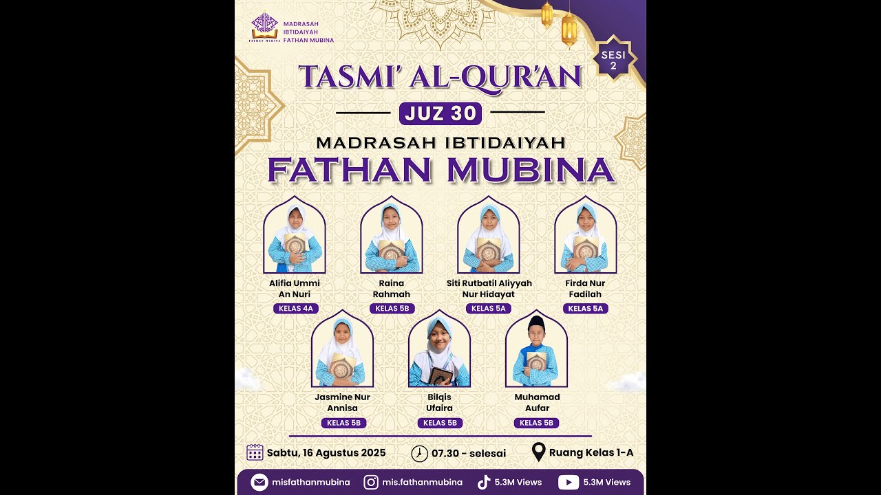 TASMI' AL-QUR'AN JUZ 30 MIS. FATHAN MUBINA SESI 2
