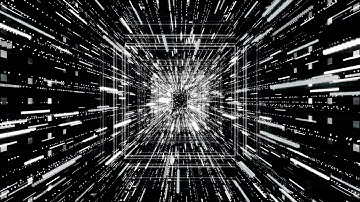 Hyperspace jump through stars, time, and cosmic tunnel, seamless loop. Animation. Abstract flight