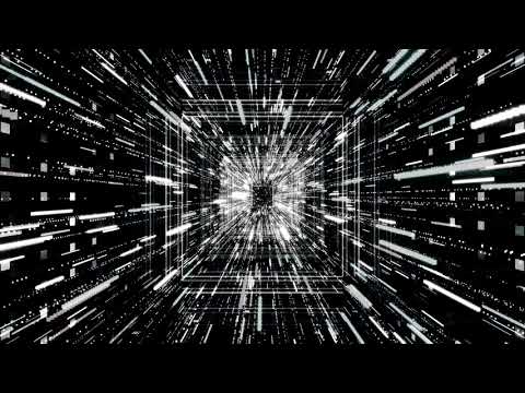 Hyperspace jump through stars, time, and cosmic tunnel, seamless loop. Animation. Abstract flight