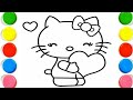 Beautiful Hello Kitty Drawing, Painting &amp; Coloring For Kids and Toddlers_ Child Art#drawing#coloring