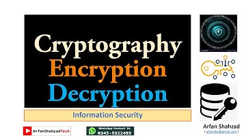Info. Sec. (05): Cryptography Encryption and Decryption by Arfan Shahzad
