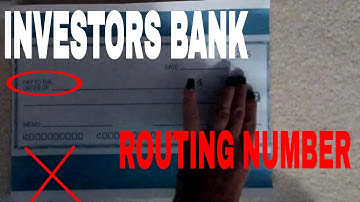 ✅  Investors Bank ABA Routing Number - Where Is It?  🔴