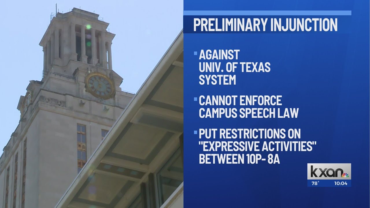 Judge blocks University of Texas System from enforcing campus free speech restrictions