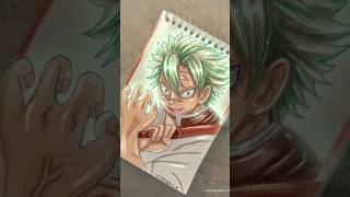 wind hashira sanemi drawing ..with doms colours #demonslayer #animeeart