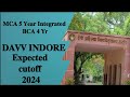 MCA integrated and BCA Davv indore Expected Cutoff | Davv Cuet UG 2024
