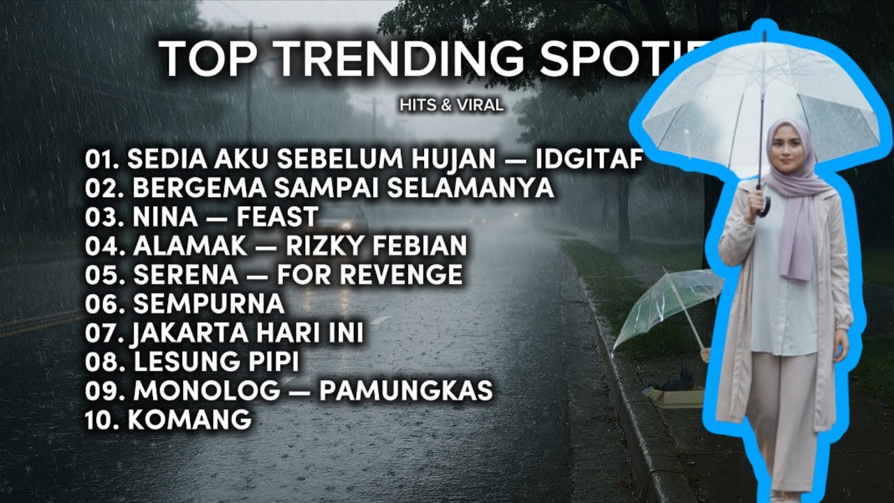 TOP TRENDING SPOTIFY INDONESIA 2025 || IDGITAF - SEDIA AKU SEBELUM HUJAN