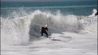 Surfers surfing in long beach ca when hurricane marie hit mexico its
big waves crashed onto the breakwaters. u.s. army corps of engineers
said all...