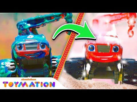 Robot Blaze, Big Rig Blaze & More Monster Machines Toys Get SATISFYING Car Wash! | Toymation