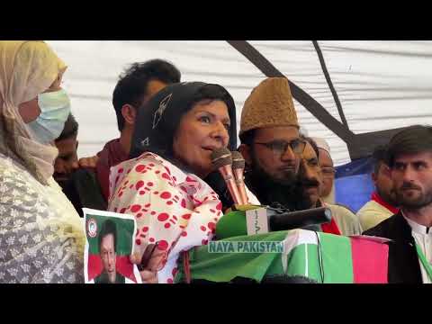 Imran Khan's Sister Aleema Khan Addressing Protest Rally for Release of Imran Khan