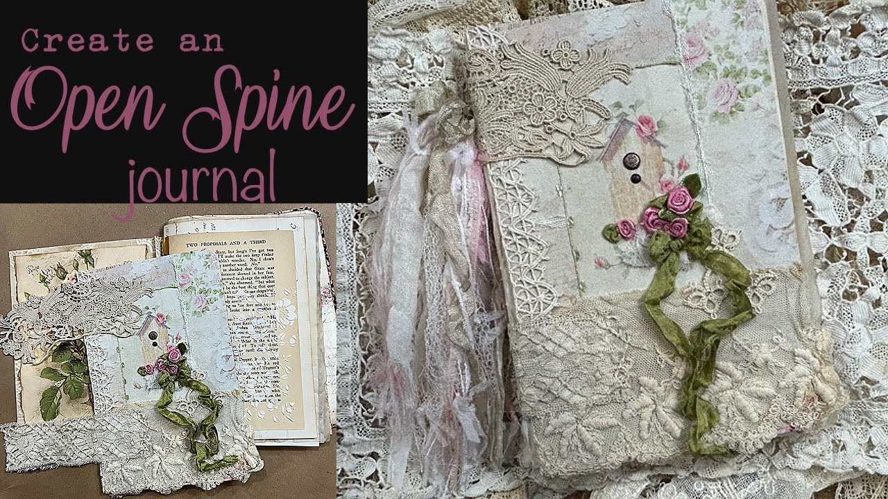 Part 2 - From Cardboard to Shabby Chic | Fabric & Lace Journal Cover