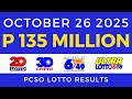 Tonight's 9PM PCSO Lotto Results for October 26, 2025 ποΈ