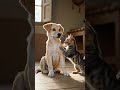 Cute Puppy vs Smart Kitten 😄🐶🐱 | Funny Animal Shorts#Shorts#PuppyShorts#CatShorts#FunnyAnimal#cat