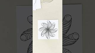 PROCESS OF MEDITATIVE DRAWING. ZENTANGLE MANDALA. #shorts @miralunestudioart