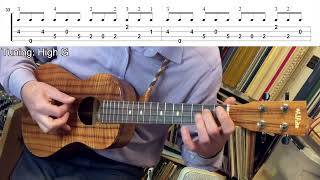Gigue from Cellosuite No 4 BWV1010 - J. S. Bach (Ukulele fingerstyle tutorial)