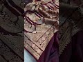 ❤️🔥 Deep maroon colour banarasi saree with gold zari ✨ #floralseries #goldzari #organzafloral