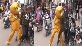 chhatarpur teddy bear prank in chockbajar and mcbu collage #comedy #funny #teddy #prank #reels #cute