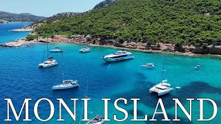 Island Moni Aeginas, Greece - By Drone 4K.