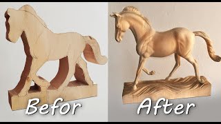 Horse sculpture. How to carve a horse out of wood