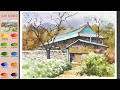 Landscape Watercolor - Late autumn (sketch & color mixing) NAMIL ART