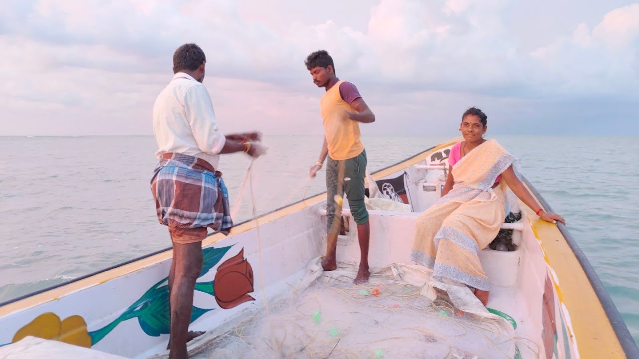 சலங்க வலை தொழிலுக்கு போனோம் | பெரிய கலி நண்டு கிடைத்தது