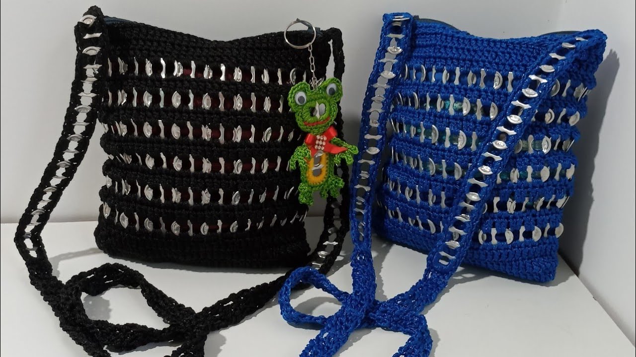 BOLSA DE CROCHÊ COM LACRES - Valdenete crochê artes e reciclagem