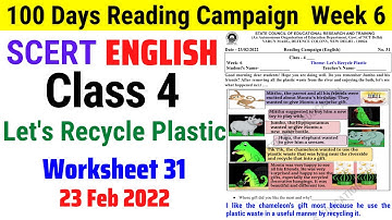 Class 4 Worksheet 31 English Week 6 (23/2/22) || Class 4 English Week 6 Activity sheet 31