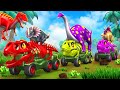 Dino skeleton trucks rescue jurassic world adventures 2024  dinosaur cartoons