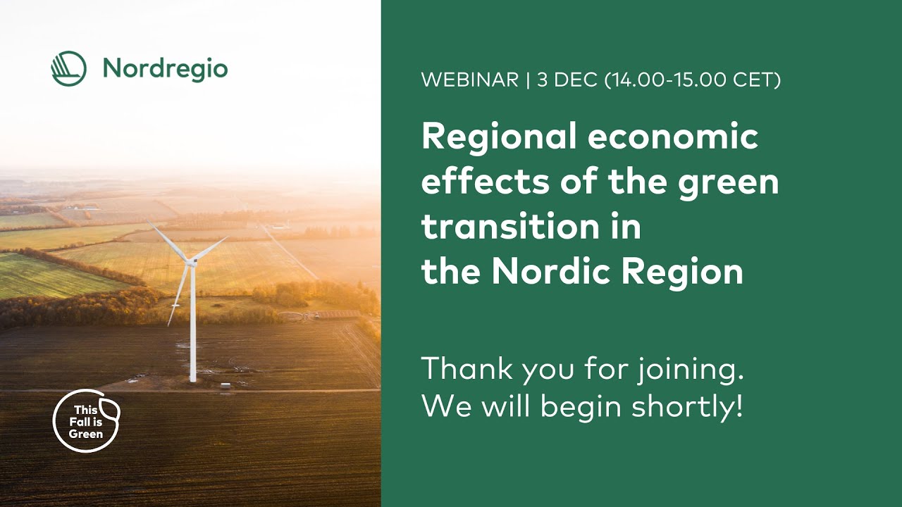 Regional economic effects of the green transition in the Nordic Region ...