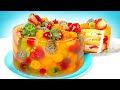 خوشمزه ترین چیزکیک ژله ای با میوه آموزش پخت