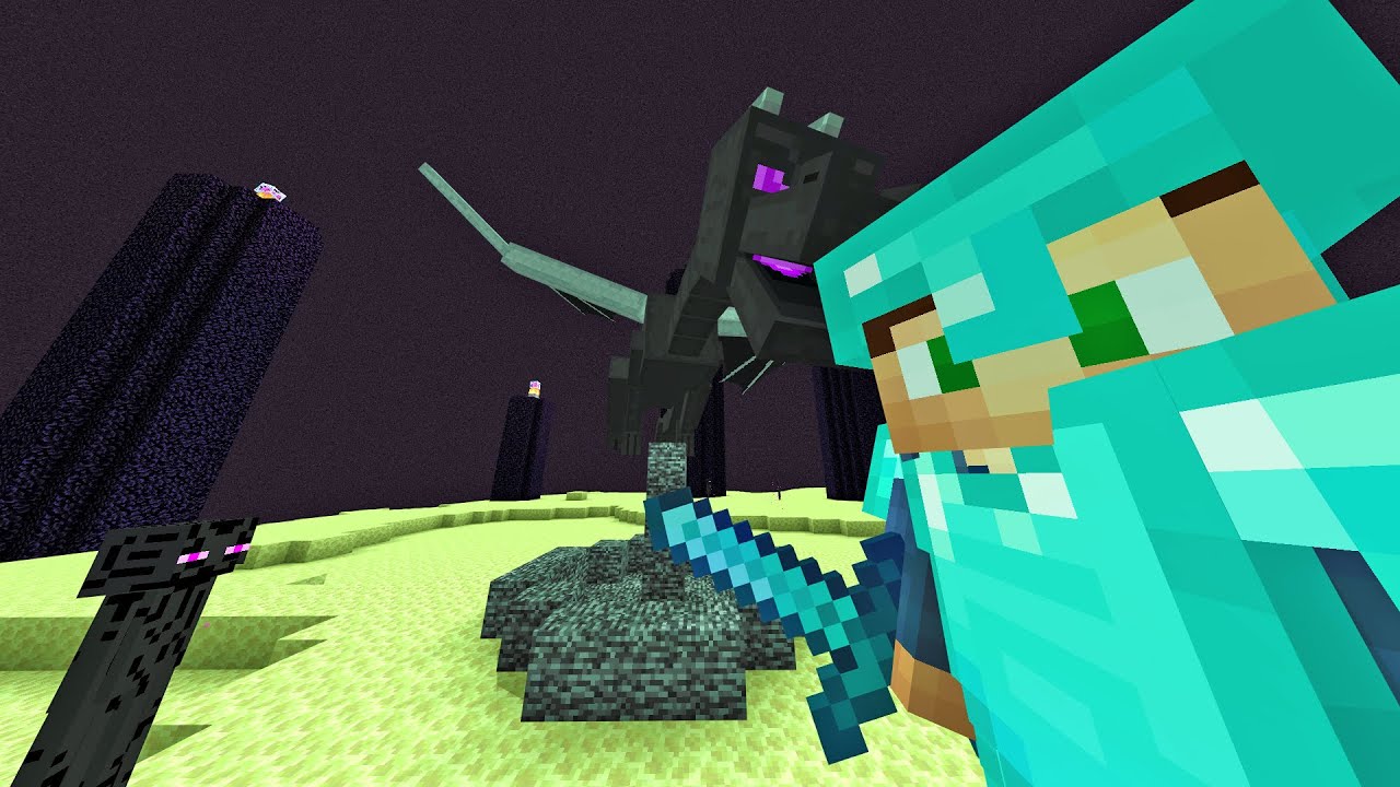 Minecraft - Wonderful World : Ender Dragon Battle [123] - YouTube