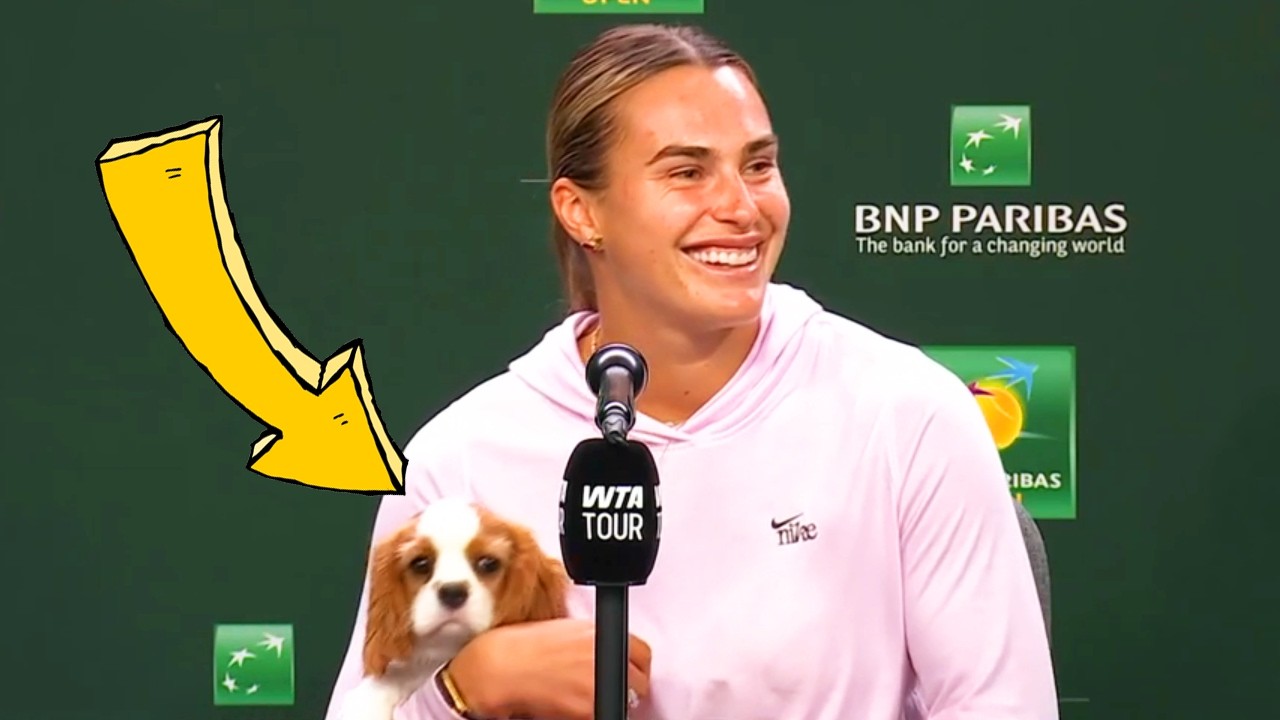 🐾 ADORABLE! Sabalenka Press Conference with DOG after beating Osaka