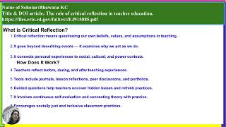 Transformative Learning & Critical Reflection for TPD Assignment 7 oct 25 pptx