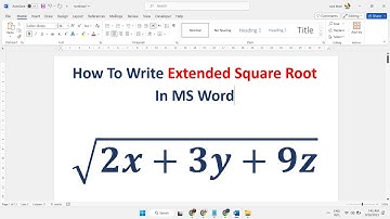 How To Write Extended square root In MS Word
