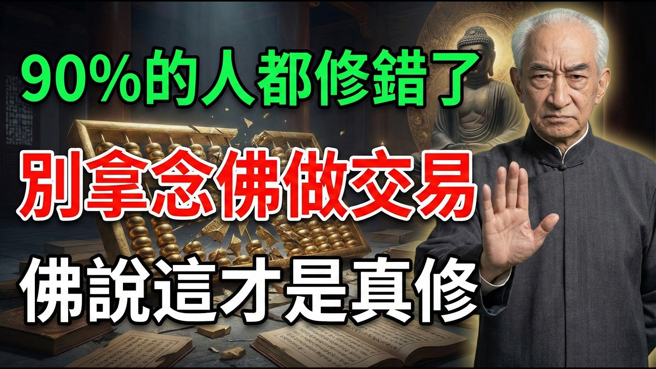 南懷瑾：你是在「念佛」還是跟佛祖「做生意」？90%的人都修錯了！別把功德簿當帳本，這一念「貪心」不除，磕破頭也是徒勞！#佛學智慧 #修行誤區 #因果 #積陰德 #南懷瑾 #金剛經 #無所住